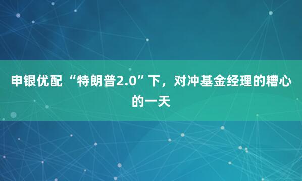 申银优配 “特朗普2.0”下，对冲基金经理的糟心的一天