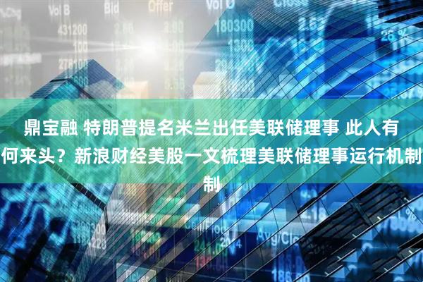 鼎宝融 特朗普提名米兰出任美联储理事 此人有何来头？新浪财经美股一文梳理美联储理事运行机制
